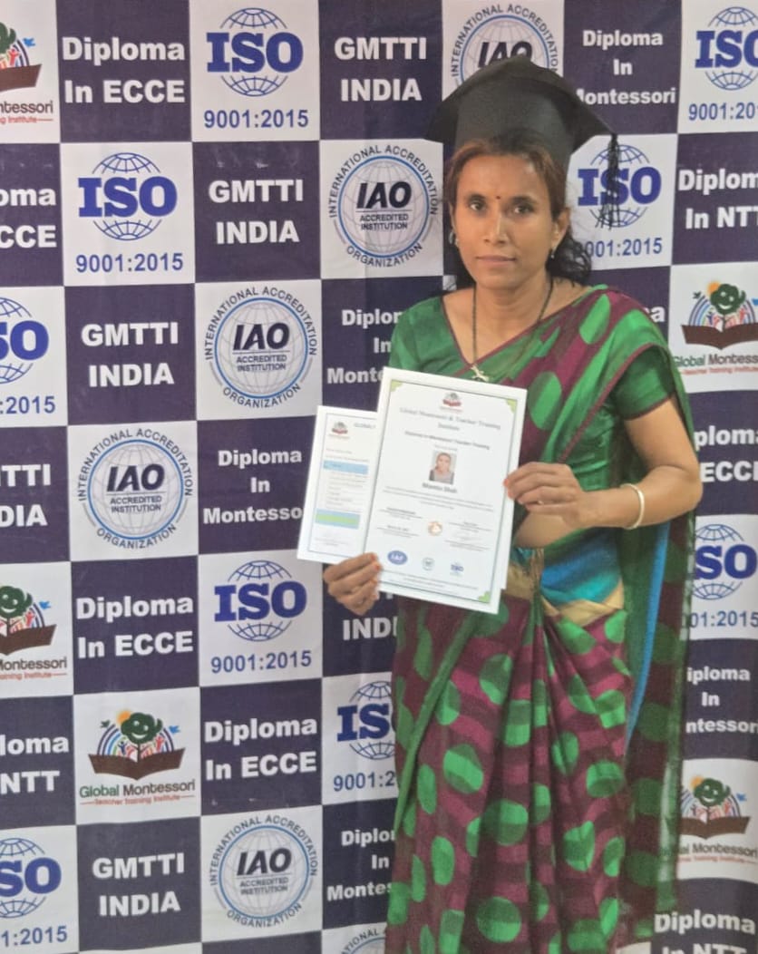 Certified Montessori teacher diploma certificate India